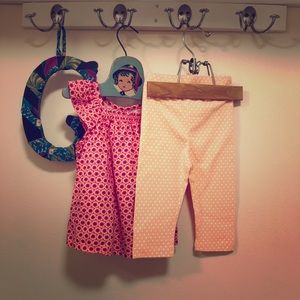 2T Girls’ Orange Polka Dot Stretch Pants